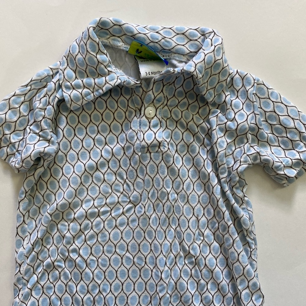 Kickee Pants Blue and White Patterned Kids One Piece